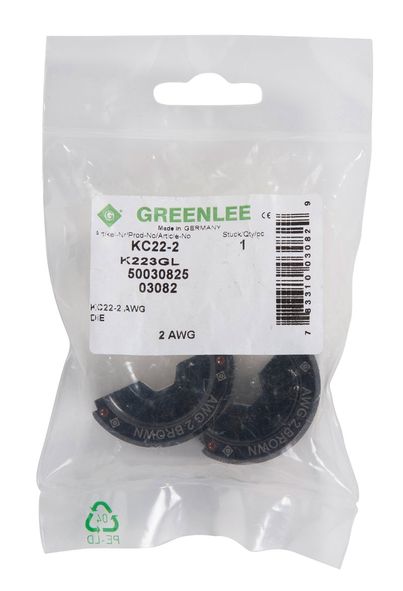 Greenlee KC22-2 CRIMPING TOOL DIE, Brown - Image 2